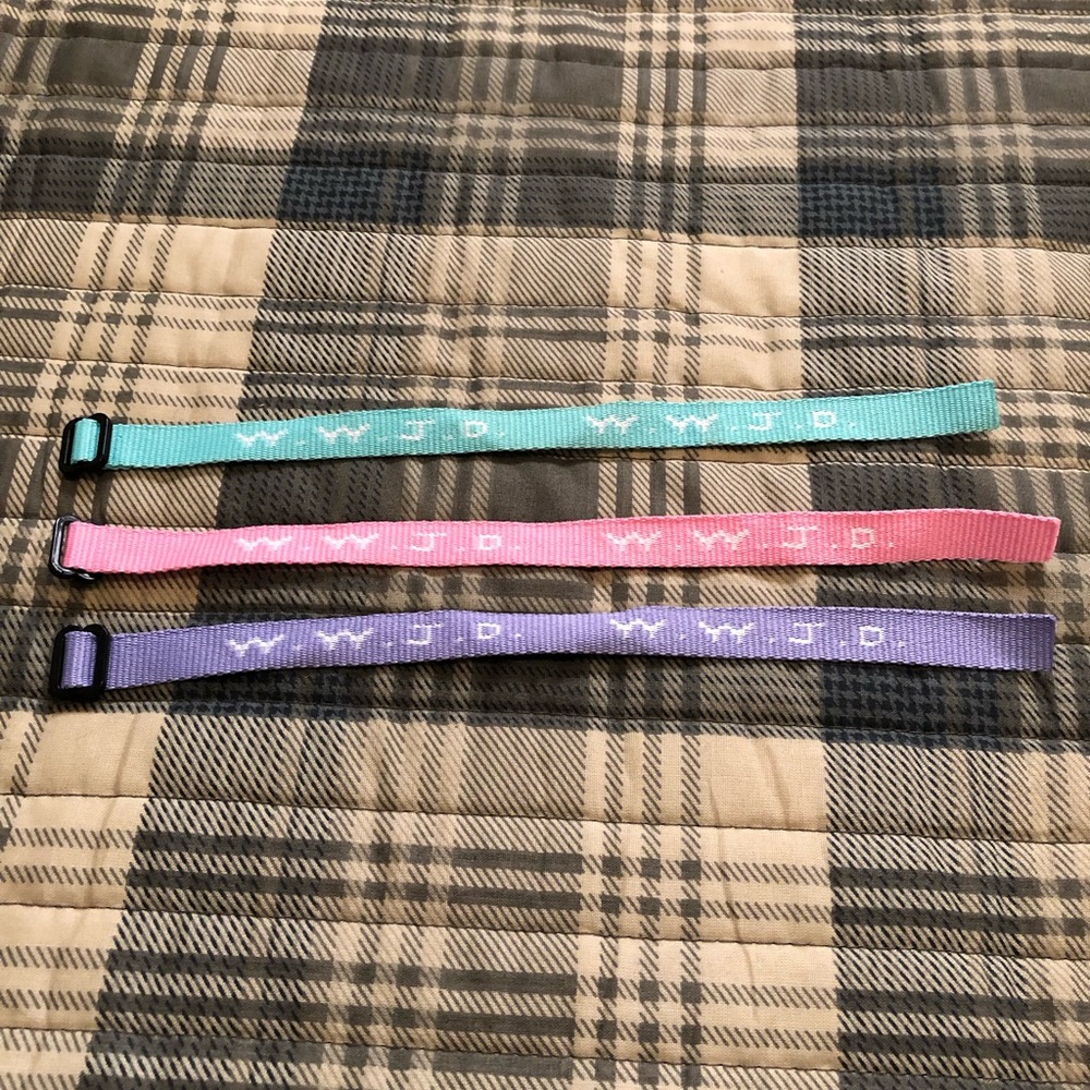 WWJD bracelets. All 3 for one price never worn.